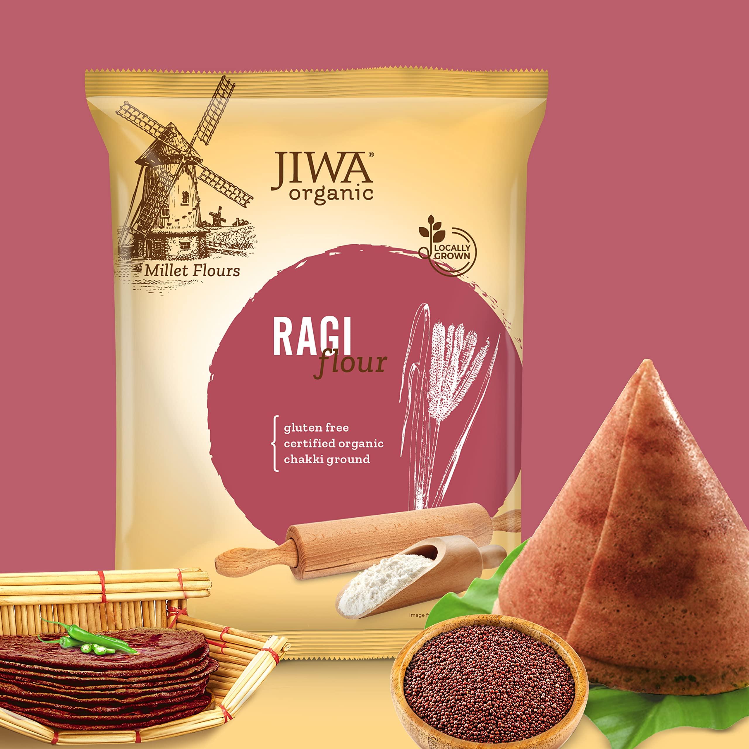 JIWA healthy by nature JIWA healthy by nature Organic Quinoa, 500 g, (Certified Organic & Gluten Free) & JIWA healthy by nature Organic Ragi Flour, 1 Kg