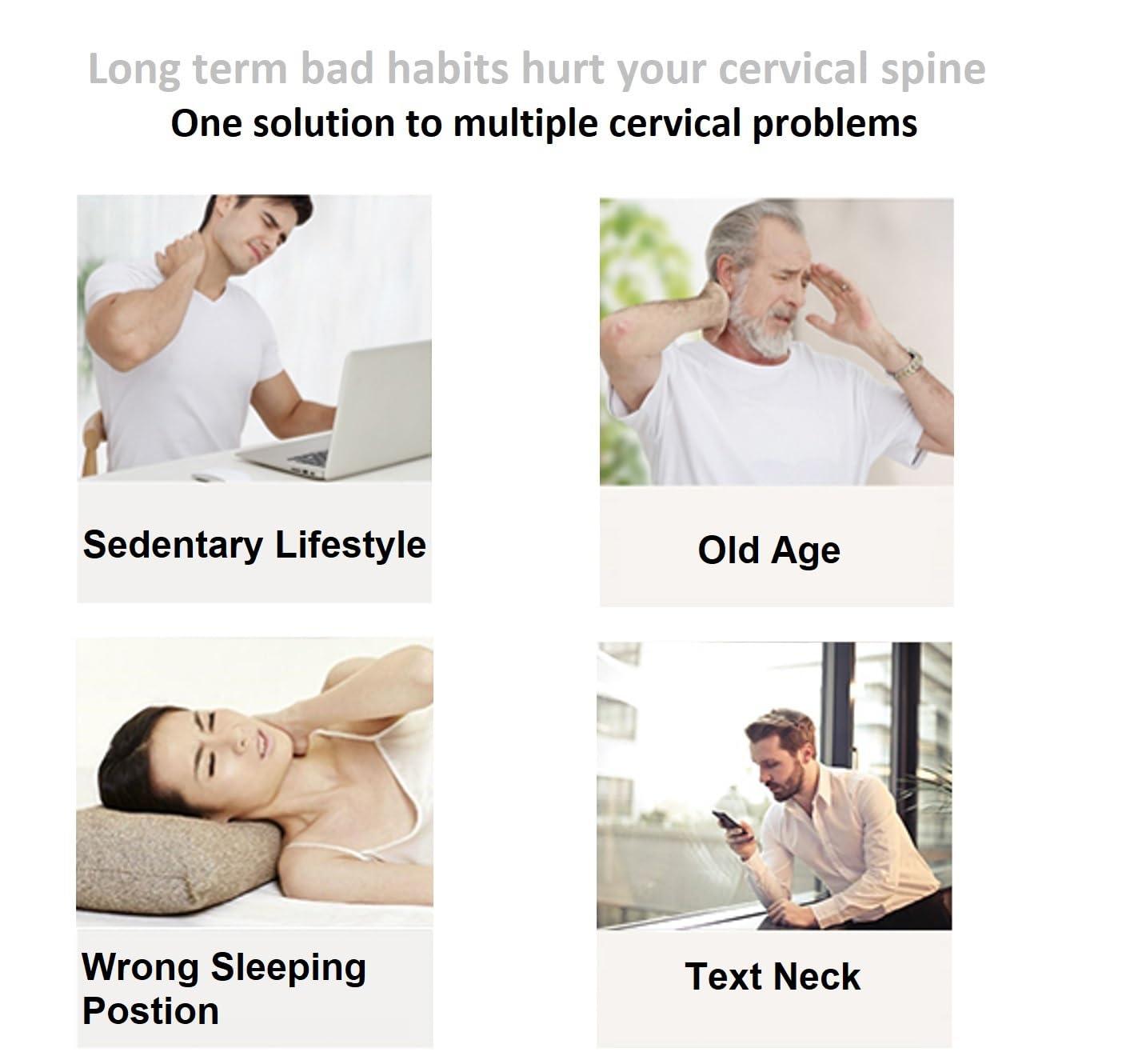 HOUZAIDE WORLD OF WELLNESS & CARE HOUZAIDE WORLD OF WELLNESS & CARE Electric Pulse Neck Massager for Neck Pain relief, Cervical Pain Relief Massager With Heat & TENS pulse ,Rechargeable Deep Tissue Massager, Father\'s Day gift option