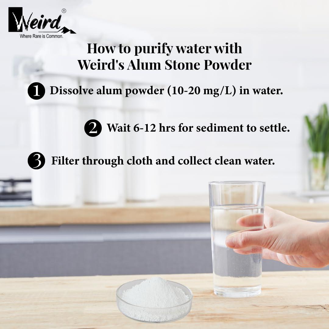 WEIRD Weird Alum Stone Powder 400 GM | Fitkari | Phitkari | Canker Sores | Skin Tightening | Flower | Crystals | Aftershave Use | Water Purification | Facial Hair Removal