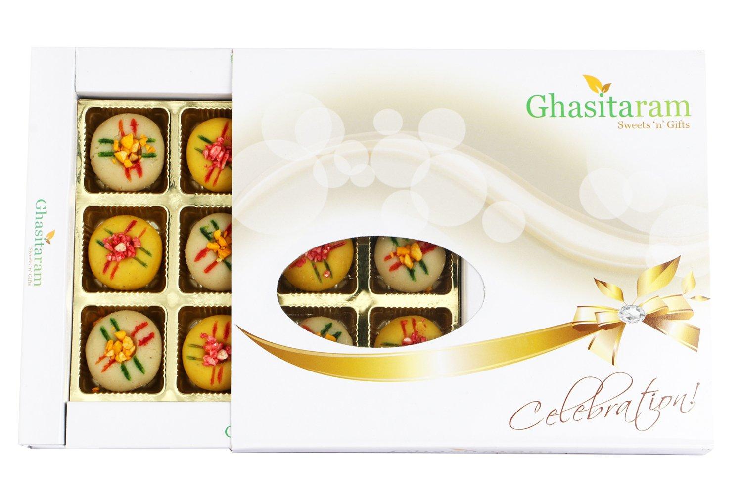 Ghasitaram Gifts Ghasitaram Gifts Sweets Sugarfree Assorted Mawa Peda 12 pcs White Box-300gms |Gift for Diwali,Holi,Rakhi,Valentine,Christmas,Birthday,Anniversary,Gift for Her,Him,Mothers Day,Fathers Day|