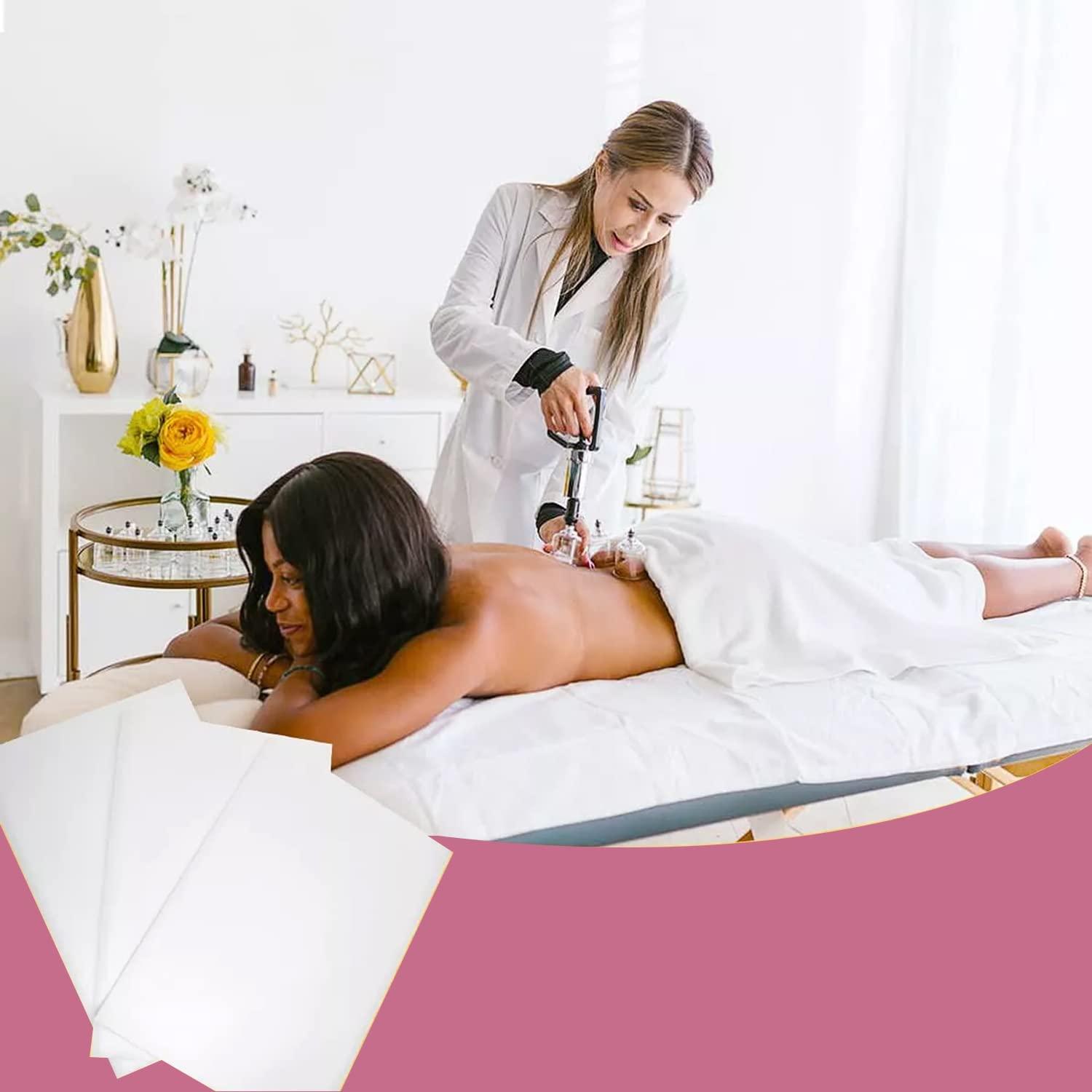 Bellisa SIMPLISA 30 Gsm Disposable Bed Sheets With Solid Pattern For Spa,Clinic,Travel,Salon,And Hotel White Polypropylene Disposable Bedsheet/Massage Sheet For Hospital-32\"X72\" Inches(Pack Of 60),25 TC