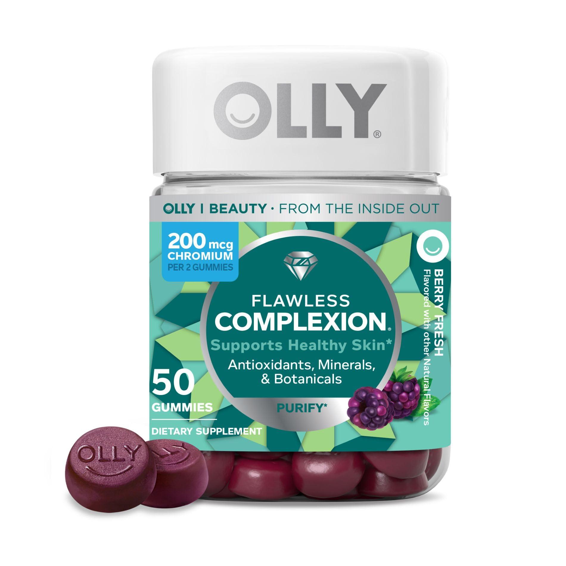 OLLY OLLY Flawless Complexion Support Clear Healthy Skin, Dietary Supplement, 50 Gummies: Flawless Complexion (25 Day Supply)