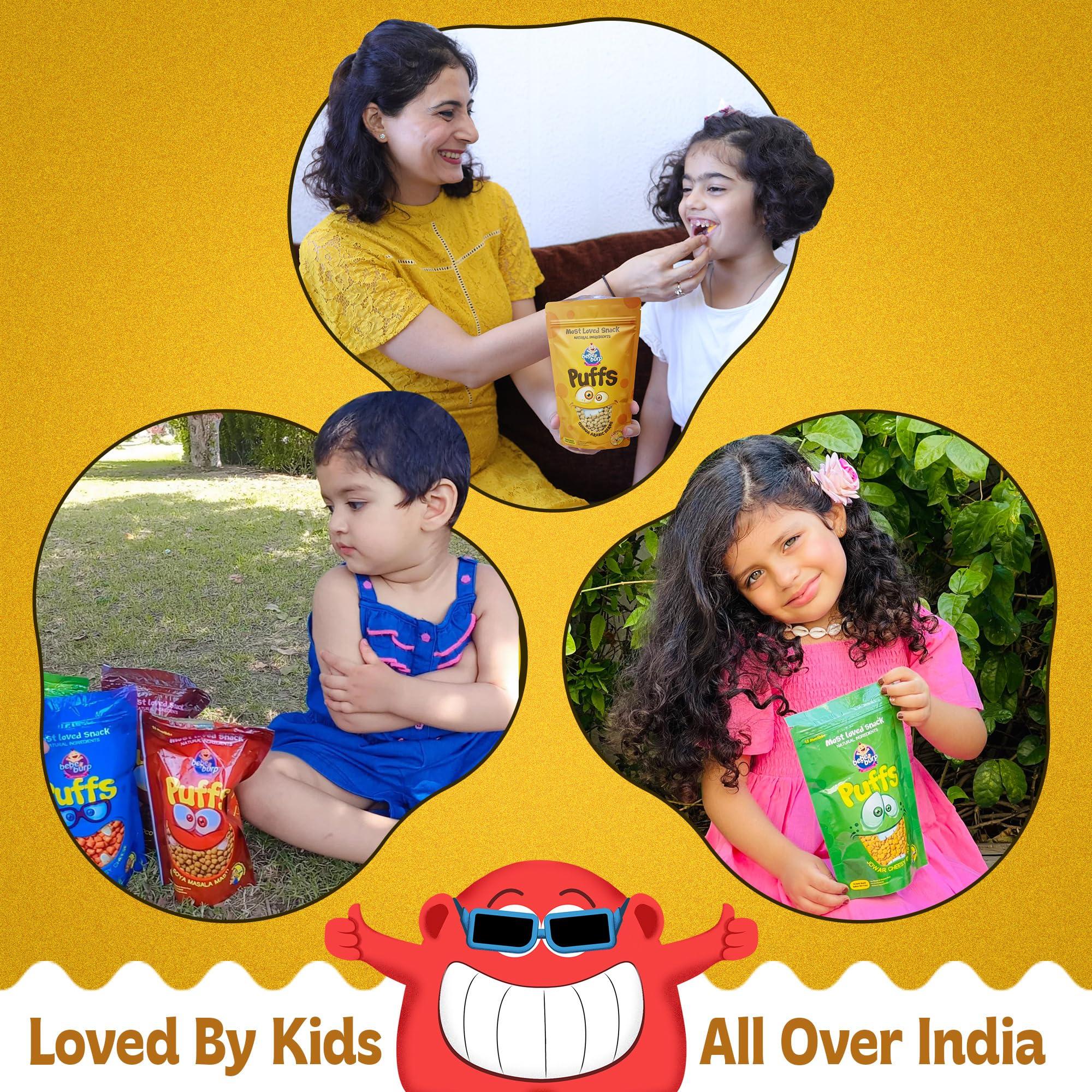 BE\'BE\' BURP BE\'BE\' BURP Healthy Puff Snacks | Quinoa Arabic Herbs | Baked Puffs, Not Fried, Protein Snacks | No Maida & Gluten-Free | Travel-Friendly | 35gms Each (Pack of 4)