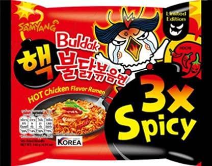 SAMYANG Samyang Hot Chicken 3X Spicy Instant Buldak Noodles Ramen Flavor (140 grams Pack of 2)