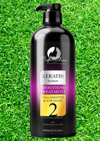 Generic Bellashine Professional Hair Smoothening Cream Permanent Kit Ultra Smooth Straight Hair Care Professional Use Keratin System Smoothening Treatment 1000Ml