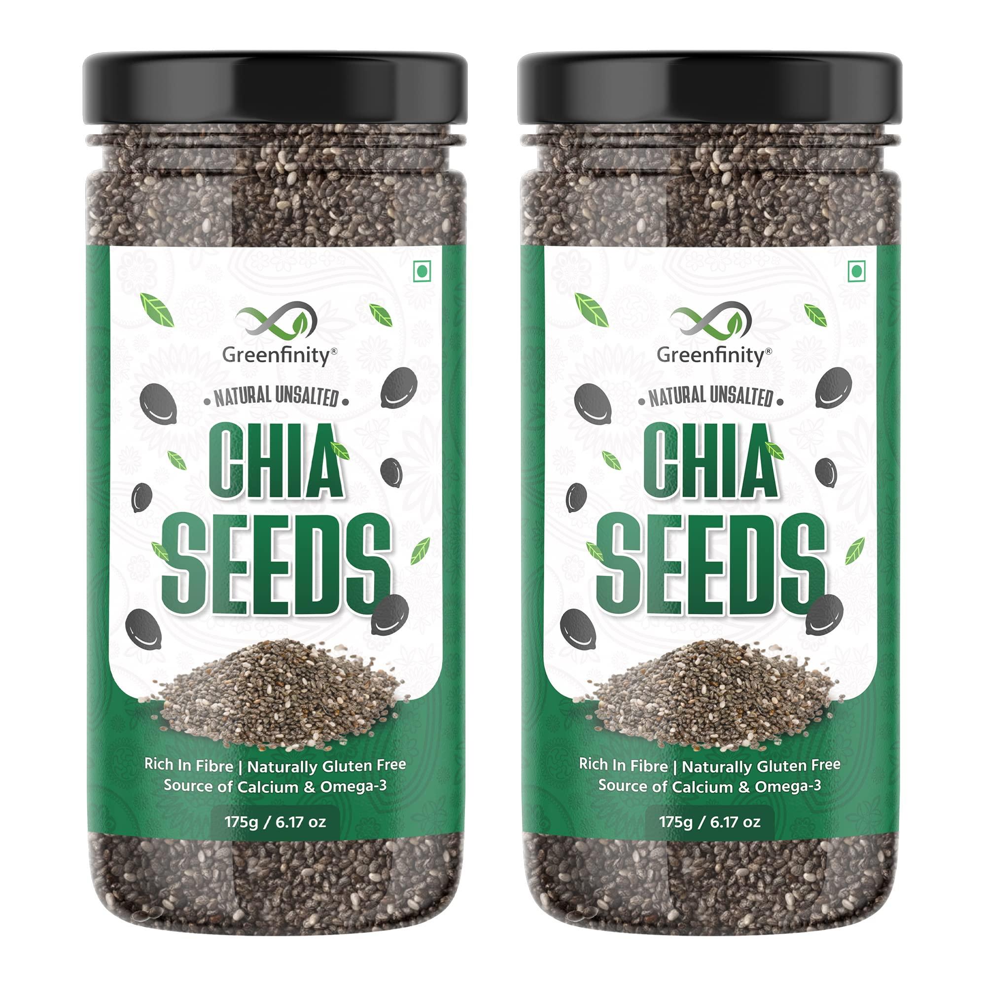GreenFinity GreenFinity Raw Chia Seeds, Calcium and Protein Rich Superfood 175g (Pack of 2 - 350g)