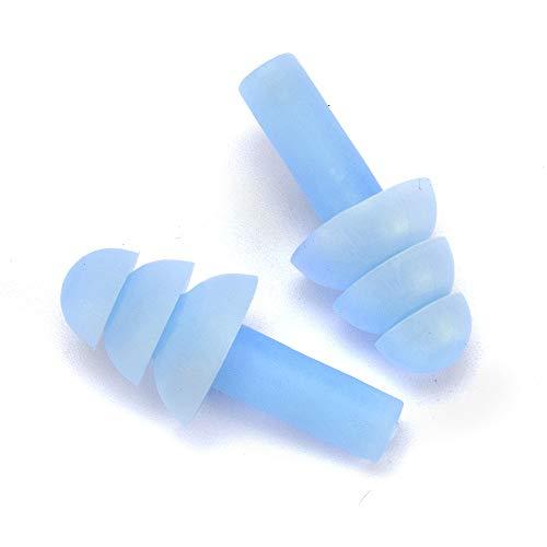 sazoley 1 Pair Reusable Silicone Ear Plugs Waterproof Noise Reducing and Sound Blocking Earplug with Box