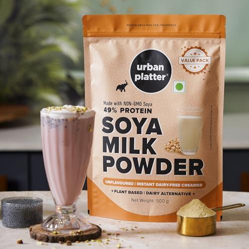 urban platter Urban Platter SOYA Milk Powder, 500g [Plant-Based / Milk Alternative, Non-GMO & 49% Protein]