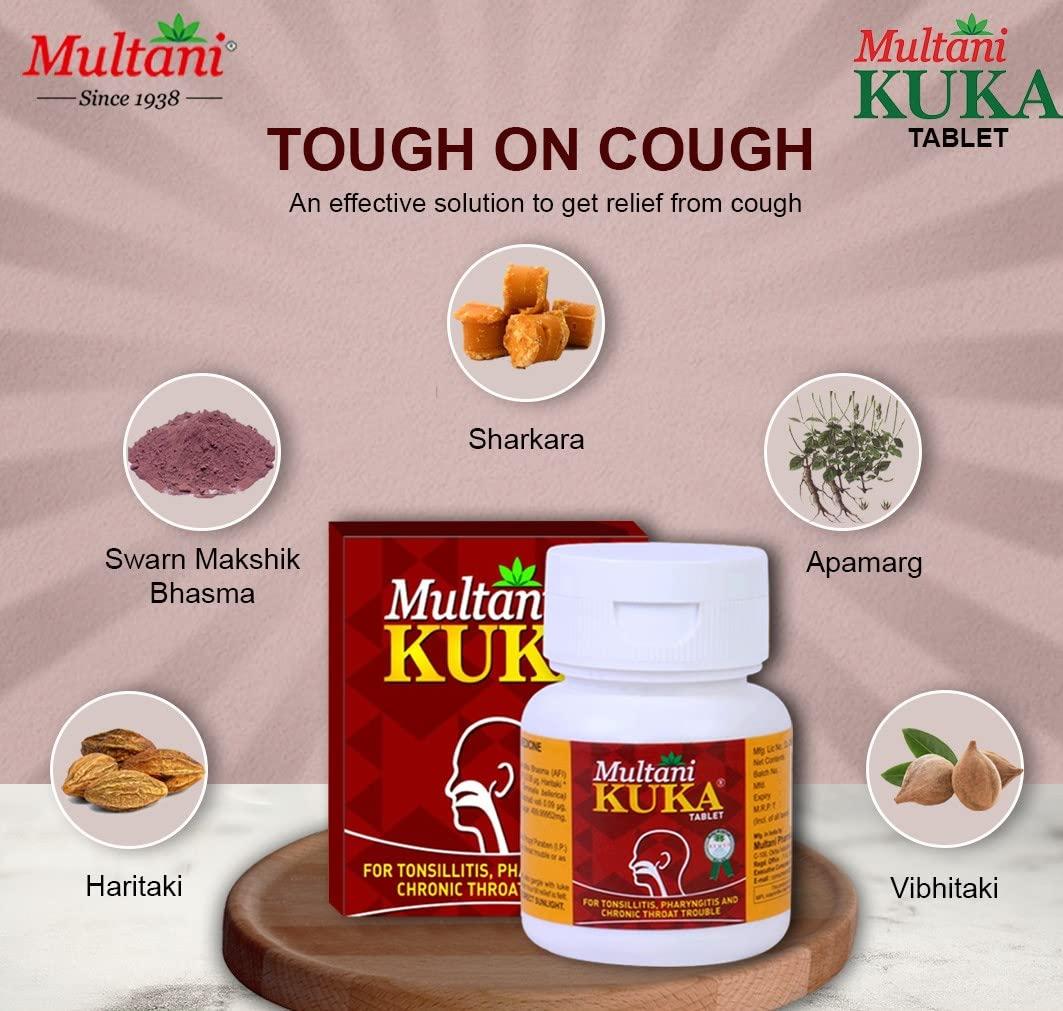 Multani Multani Kuka Tablet | Useful In Tonsillitis, Pharyngitis & Chronic Throat Trouble | 100% Natural & Ayurvedic | Get Relief From Tonsils & Swollen Issues | 1000 Tablets