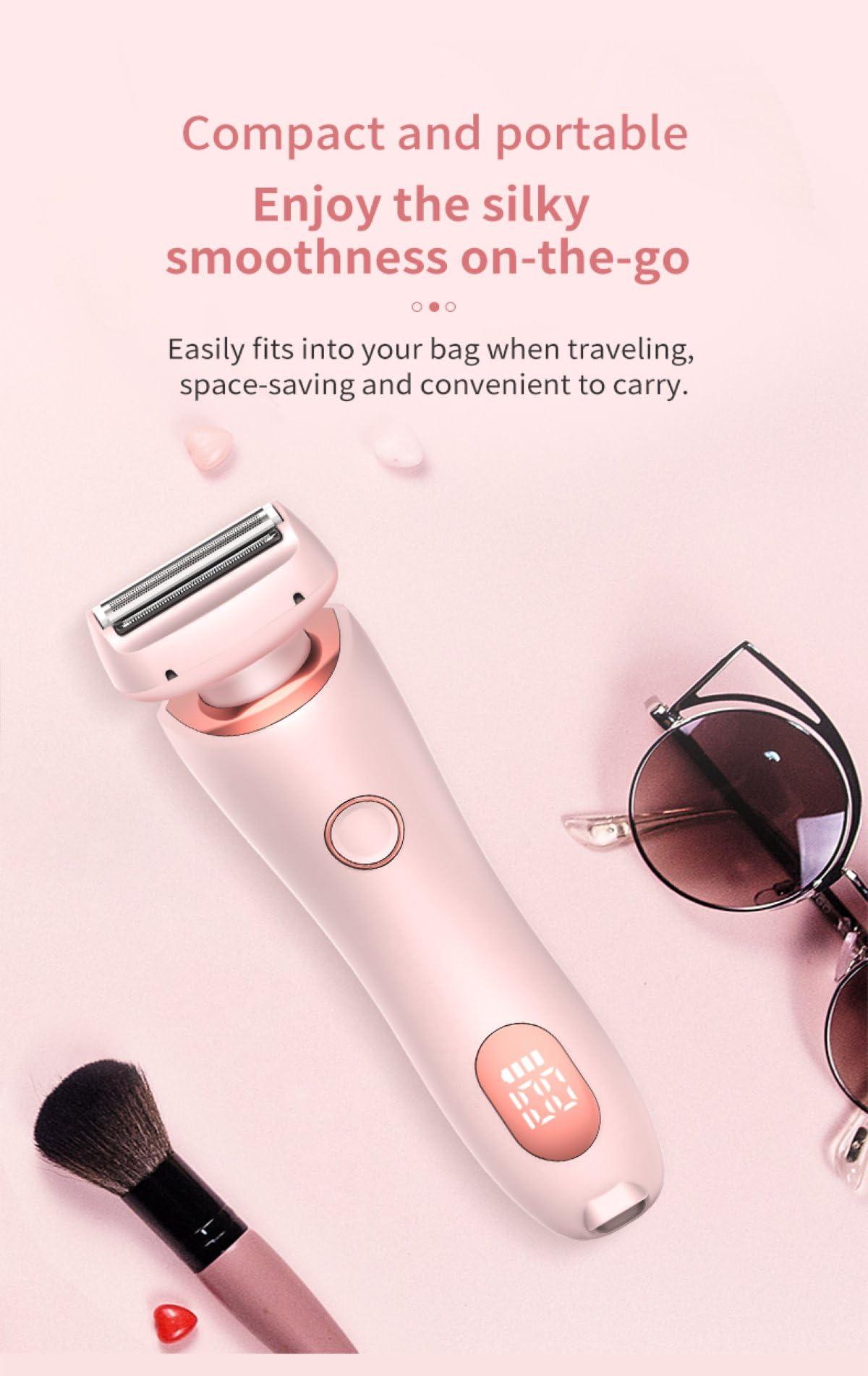 HIMCHI HIMCHI Bikini Trimmer for Women,Electric Razors for Women, 2 in 1 Pubic Hair Trimmer Women IPX7 Waterproof Wet & Dry Use, Personal Trimmer Womens Electric Shaver for Legs Underarm facial hairs , intimate area (Rose Red)