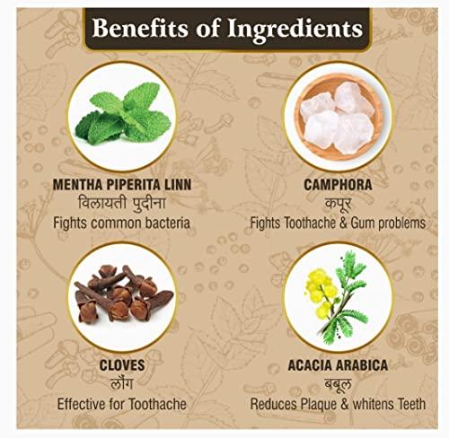 Vama ayurveda VAMA ROOTS Ayurvedic Dant Manjan Organic Teeth Powder Strong White Teeth Germ Killer | Hot Cold Sensitivity,Dental Pain Tooth Ache Relief, Mouth Smell Bed Breath Remover 100gm