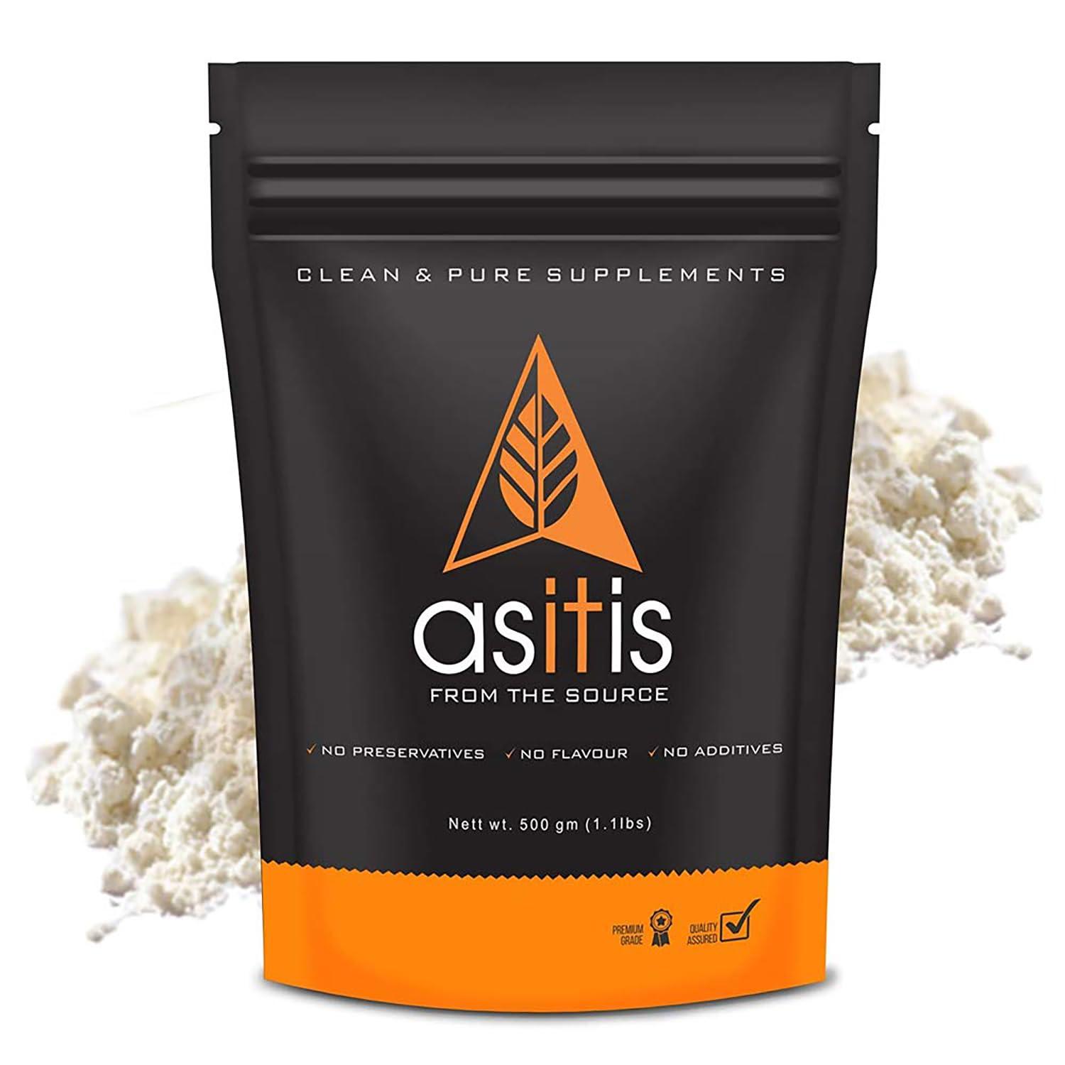 Asitis Nutrition AS-IT-IS Nutrition Whey Protein Isolate 90% - 500 Gms | Protein 27g & BCAA 5.9g per serving