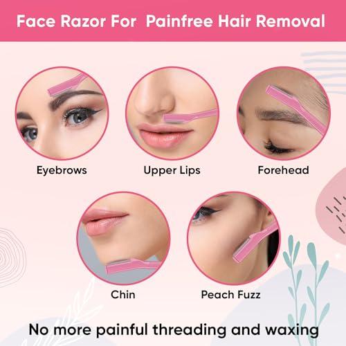 VEGA Vega Eyebrow Shaper for Women - Pack of 3 Reusable Face Razor, Painless Facial Hair Removal, Razor for Face, Eyebrows, Upper Lips, Chin, Side Locks, Forehead, (ESS-01)