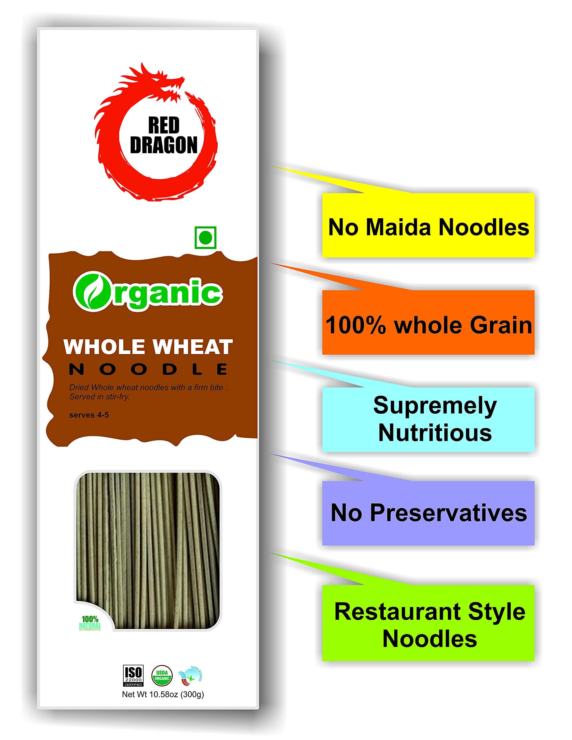 Red Dragon Red Dragon Japanese Whole Wheat Noodles Fresh And Delicious Organic Tasty Cuisine 900G (Pack Of 3) |No Preservatives, 900 grams