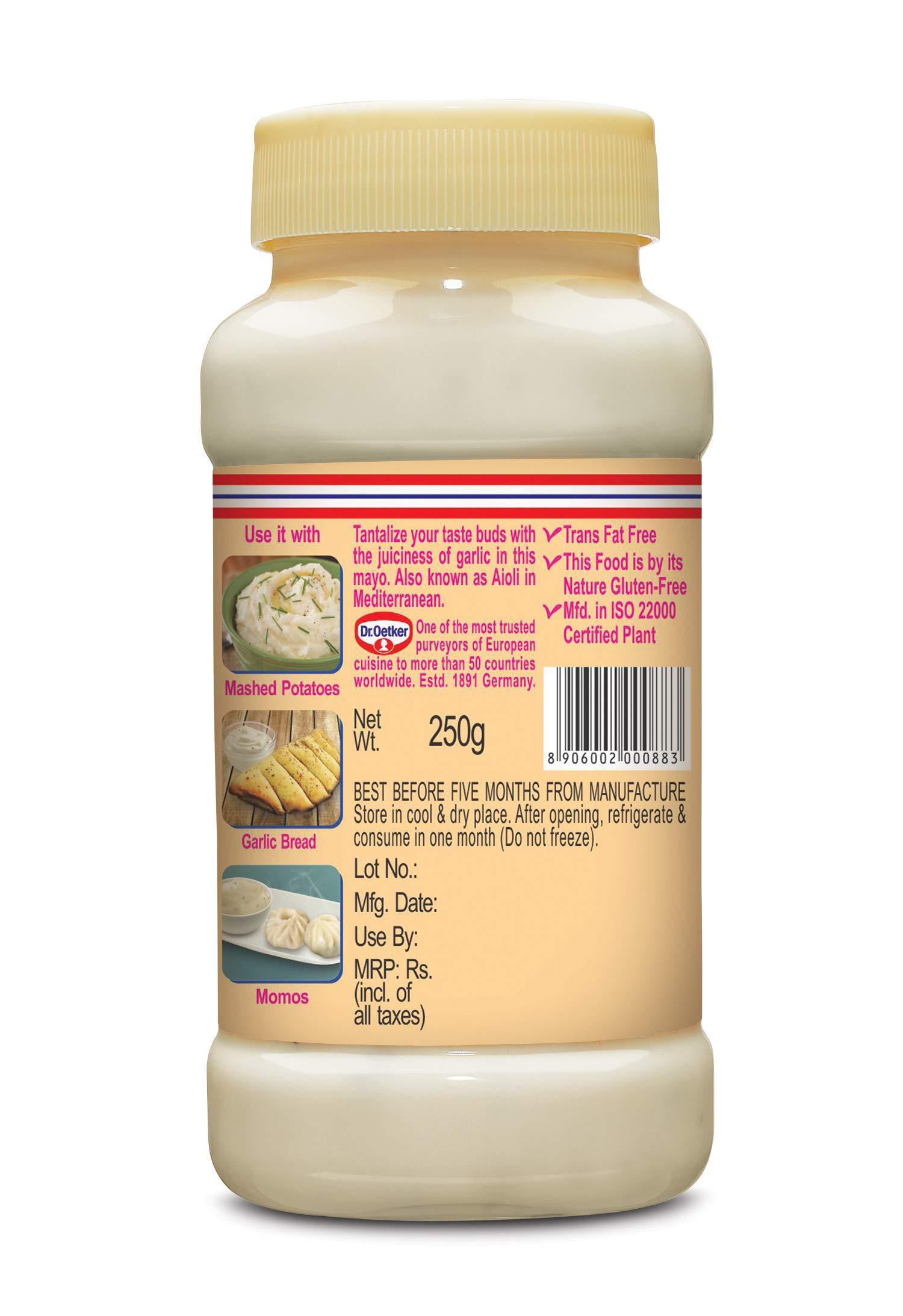 Dr. Oetker Dr. Oetker Funfoods Vegetarian Mayonnaise Combo -Veg Mayonnaise Original 250 Gram, Veg Mayonnaise Garlic 250 Gram and Burger Mayonnaise 250 Gram
