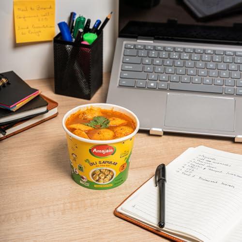 AMAJAIN Amajain Instant Sattvik Healthy Idli Sambar, Ready-to-Eat, No Added Preservatives, No Added Flavours, Jain-Friendly, 90g (Pack of 2)