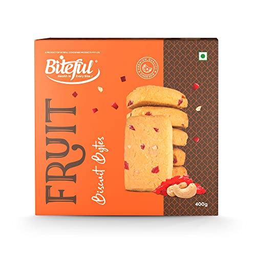 BITEFUL Biteful India Fruit Biscuit Bytes 400g (Pack of 2 - 800g)