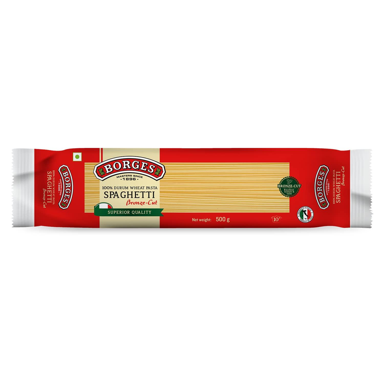 Borges Borges High Protein, fiber, Trans Fat Free and Cholesterol Free Whole Wheat Fusilli Pasta (500 grams) & Borges Spaghetti Durum Wheat Pasta, 500 Grams