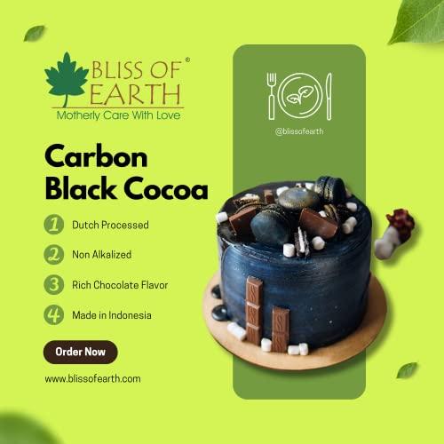 BLISS OF EARTH Bliss of Earth Black Cocoa Powder Natural and Unsweetened Carbon Black & Dark Roast Perfect for Cooking & Baking Cakes, Biscuits, Oreo, Chocolates, Smoothies 500GM