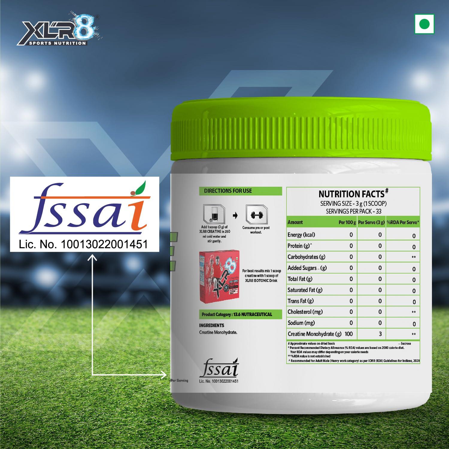 XLR8 XLR8 Whey Protein with 24g Protein - (2 lbs -Chocolate) & XLR8 Creatine Monohydrate Powder- Unflavored (100g, 33 Servings) - Pack of -2