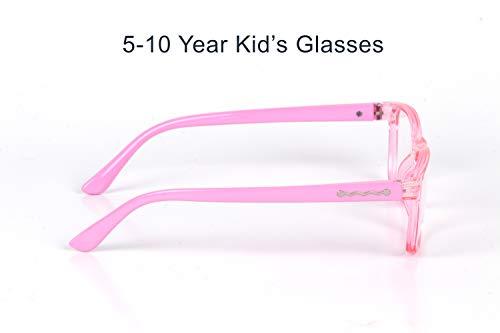 IMPLICIT Implicit Blue light Blocking Computer Glasses for kids Zero Power Spectacles With Anti Glare Glasses for UV & Eye Protection & Anti Eyestrain For Age 5-10 Years Girls and Boys (Pink)