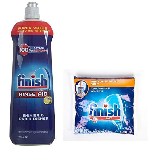 Finish Finish Dishwasher Salt 1kg And Rinse aid Lemon 800ml Combo