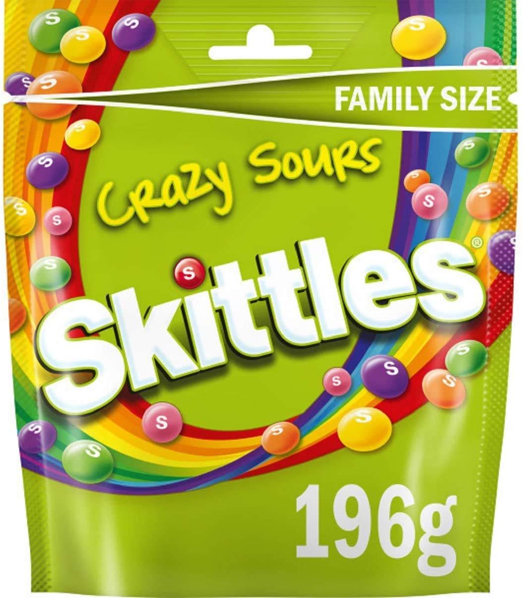 Skittles Skittles Crazy Sour Flavoured Candy, Mixed-Fruit, 196 Grams