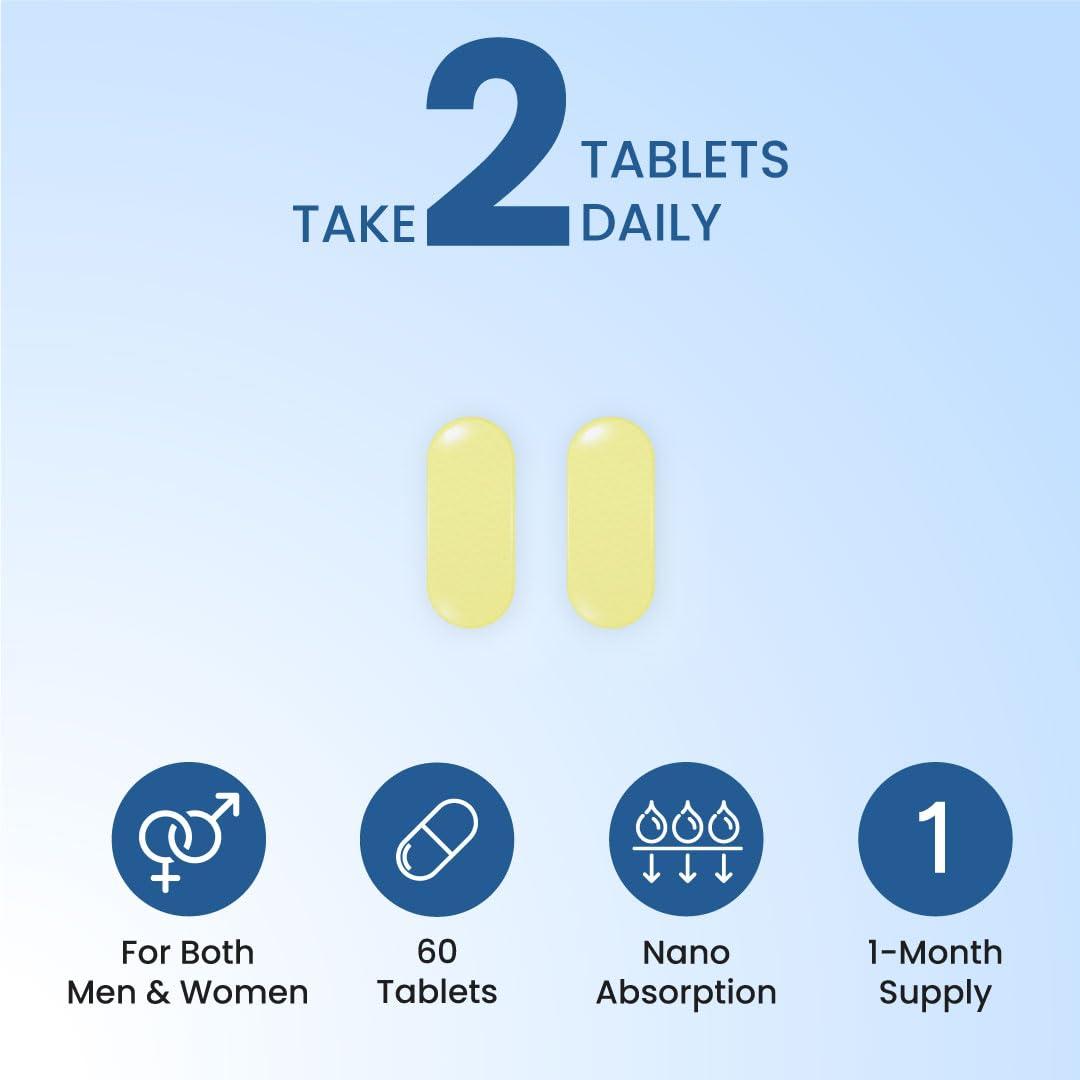 ZEROHARM ZEROHARM Holistic Calcium and Ashwagandha Tablets - For Muscles, Bone and Joint Health - Helps Relieve Stress and Anxiety - 120 Tablets - 700mg