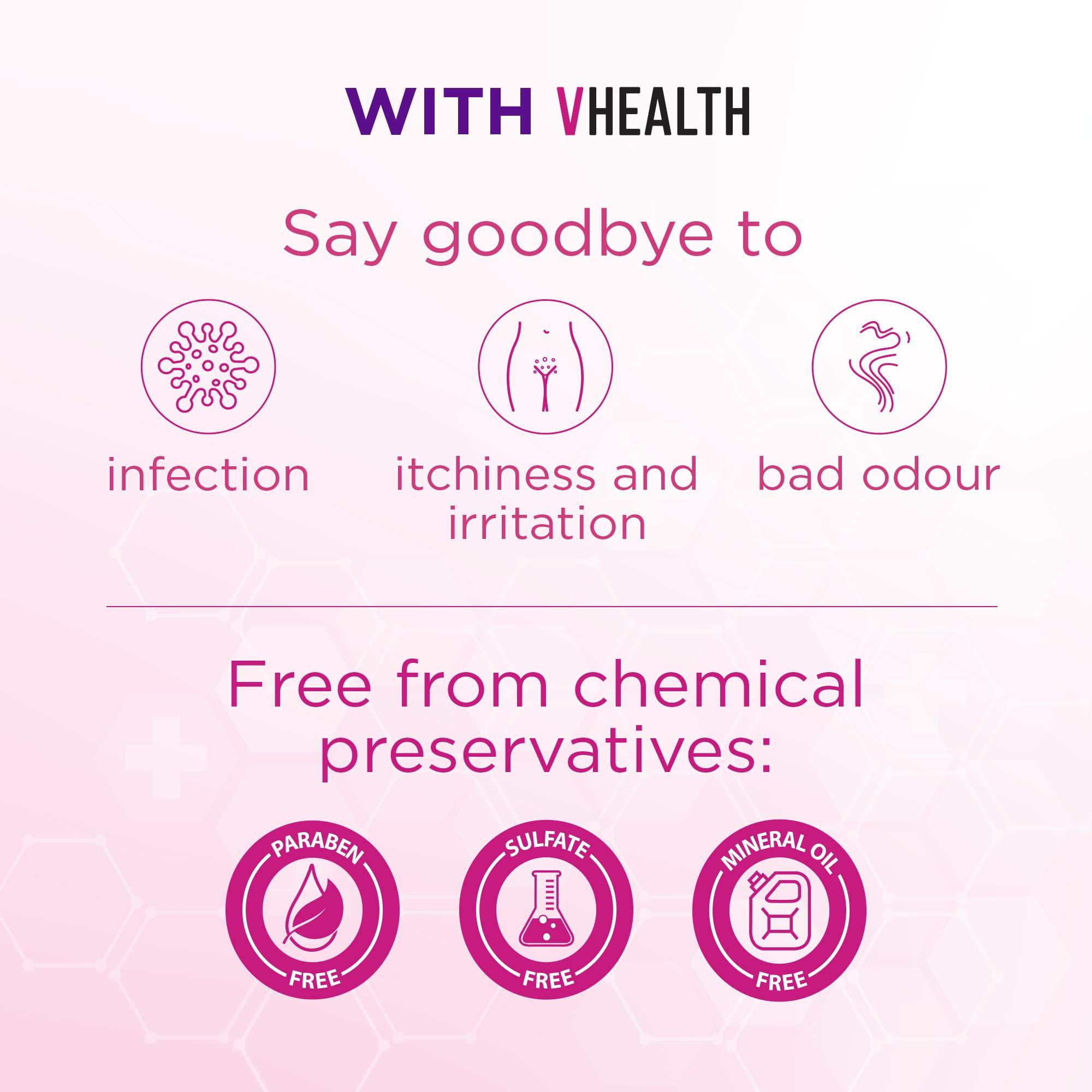 VHealth VHealth Intimate Hygiene Liquid Wash with Tea Tree Oil & Aloe Vera, Prevents Dryness, Itchiness & Irritation, Bad Odour, Balances PH, Paraben/Sulfate Free, Clear, 100 ml