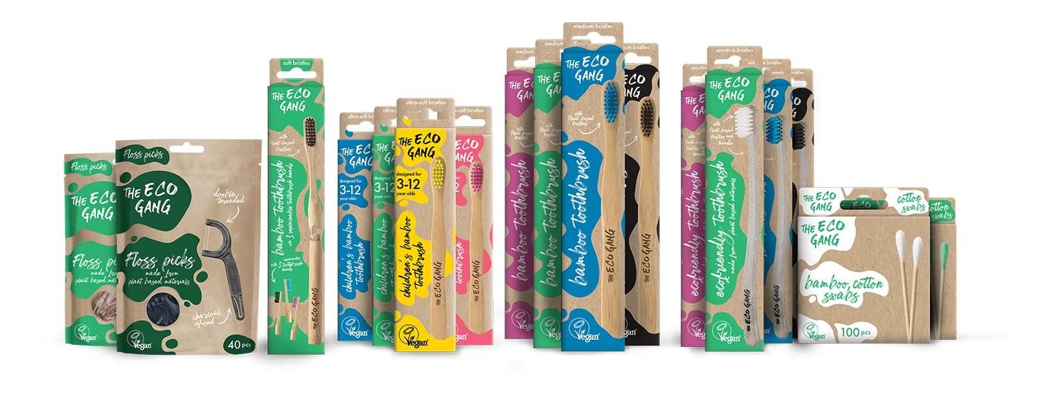 The Eco Gang The Eco Gang Floss Picks Made from Plant Based Materials Vegan Charcoal