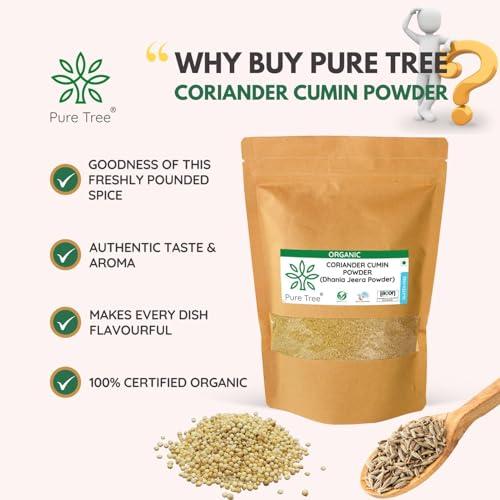 Pure Tree Pure Tree Certified Organic Coriander Cumin Powder | Dhanajiru | 100 g | Dhaniya Jeera | Dhana Jeera | Blend of Cumin Coriander Mixed Spices masala powder