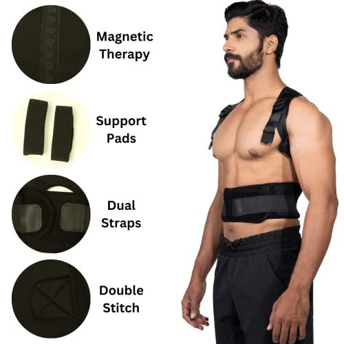 unimaker unimaker Posture Corrector for Men & Women, Back Pain Relief Belt for Spinal Backbone Support Spine Posture Corrector Neoprene (L)