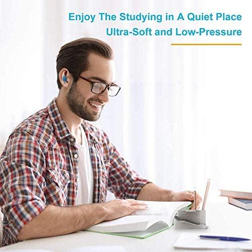 AMAZKER AMAZKER Reusable Silicone Earplugs-6 Pairs Waterproof Noise Cancelling Ear Plugs for Sleeping,Swimming,Snoring,Studying, Concerts,with Clear Carrying Case,Highest Noise Reduction 32dB (NRR)