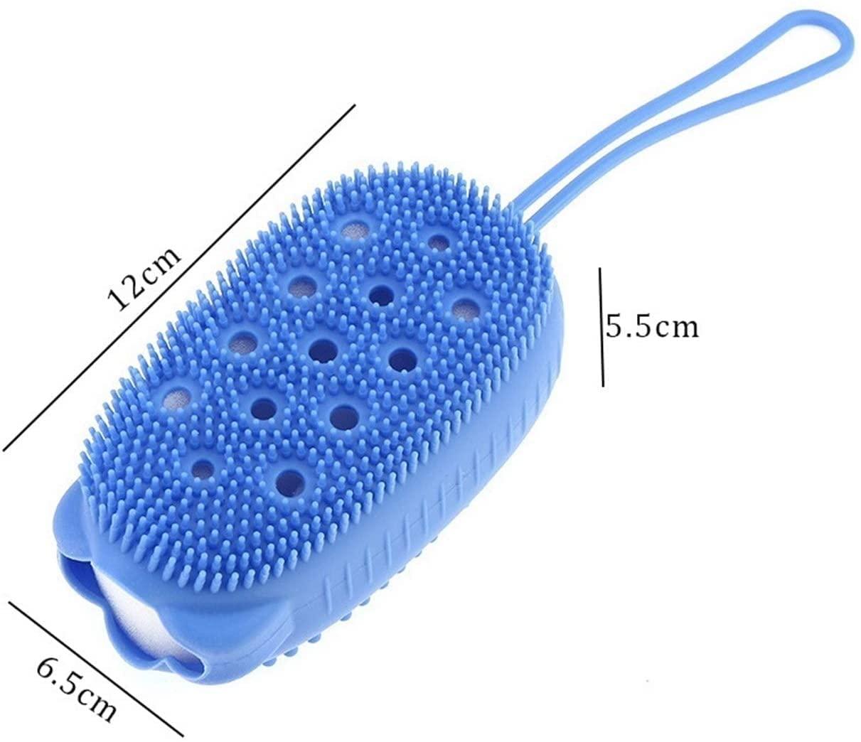 Voluse Voluse Silicone Bath Body Brush Exfoliating Massage Silicone Loofah Body Scrubber, Silicone Shower Sponge, Double Sided Rubber Scrub Body Brush for Baby Kids Men Women (Multicolor)