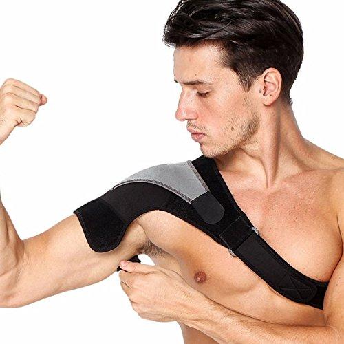 TIMA Tima Shoulder Support with Multi-Directional Compression Straps Adjustable Neoprene Stretch Strap Wrap Belt Band Pads Gym Guard Brace Support Medical Posture Compression Shoulder Pad (Black)