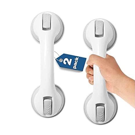 CHARITRA ENTERPRISE CHARITRA ENTERPRISE Shower Handle, 12\" Suction Grab Bar with Dual Locking, Anti-Slip Suction Bath Tub Helping Handle Safety Balance Grab Bar for Elderly Seniors Handicap Disabled (2 Packs)