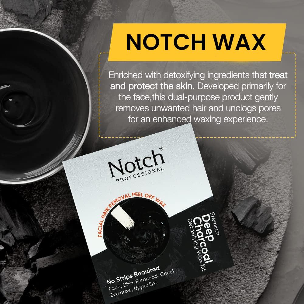NOTCH FYORR No Strip Deep Charcoal Sensitive Areas Face And Body Katori Wax For Eyebrow/Upper Lips/Facial Hair/Bikni/Armpit/Underarms/Legs/Thigs Peel Off Hair Removal Wax (80Gram)