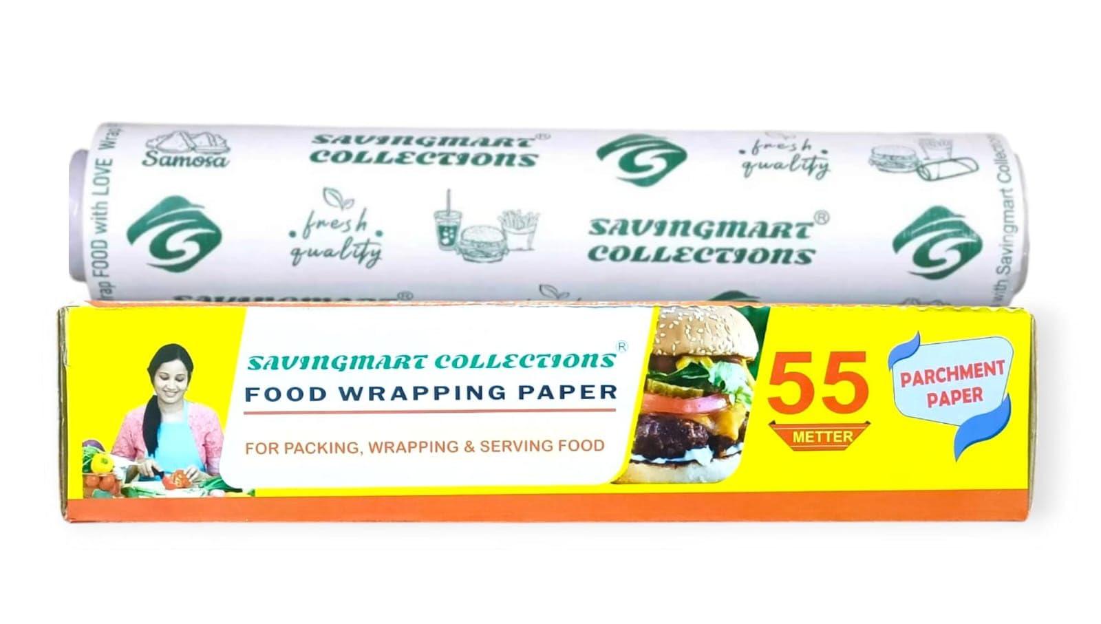 SAVINGMART COLLECTIONS 55 MTR Food Wrapping Butter Paper | ROTI WRAP | CHAPATI WRAP| Burger WRAP| FOIL WRAP | Paper FOIL| Paper WRAP|