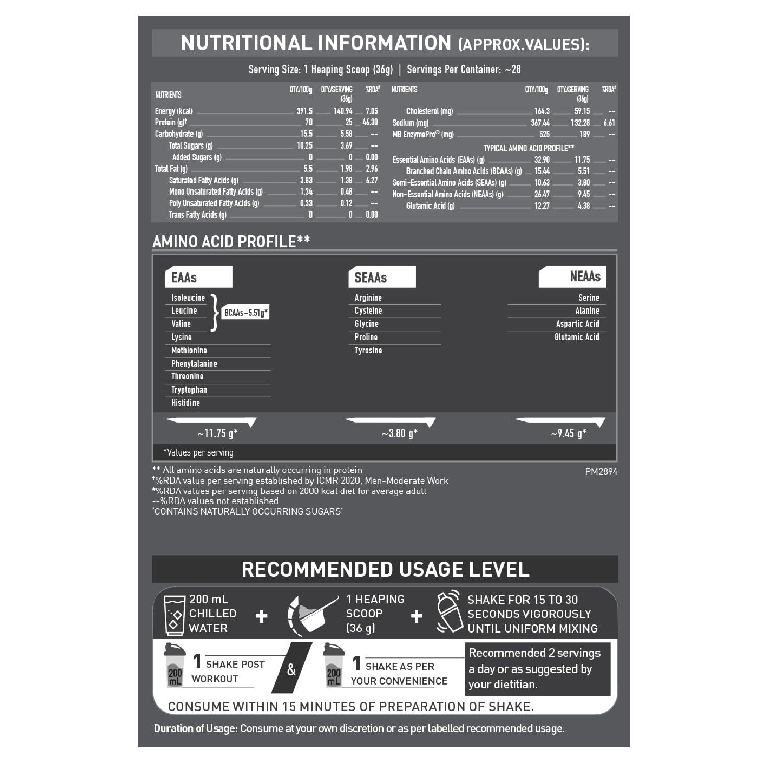 MuscleBlaze MuscleBlaze Biozyme Performance Whey Protein | Clinically Tested 50% Higher Protein Absorption | Informed Choice UK, Labdoor USA Certified & US Patent Filed EAF (Rich Chocolate, 1 kg Refill Pack)