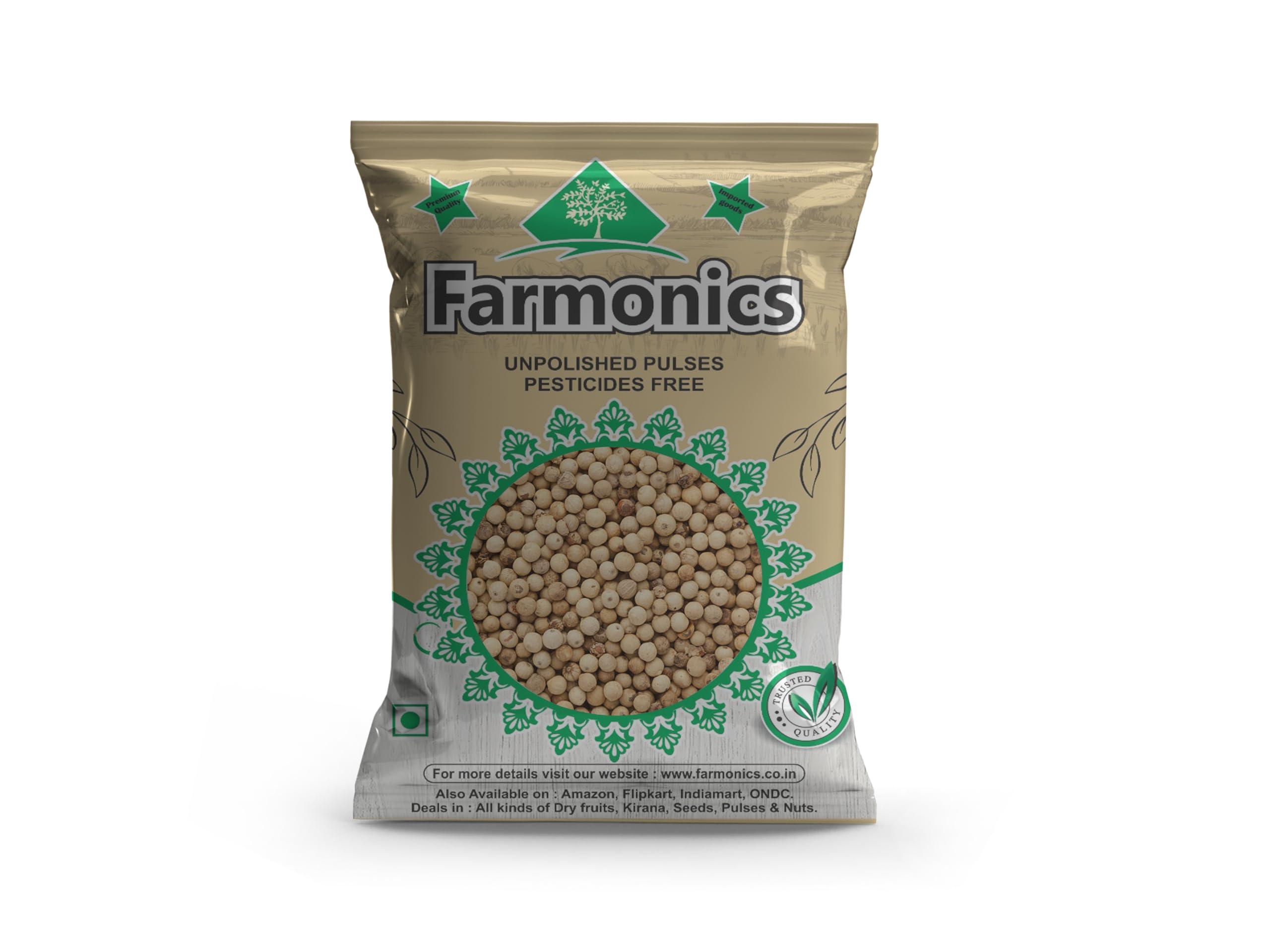 Farmonics Farmonics Enterprises Sabut Safed Mirch | Whole White Pepper | Dakhni Mirch (100 Gram)