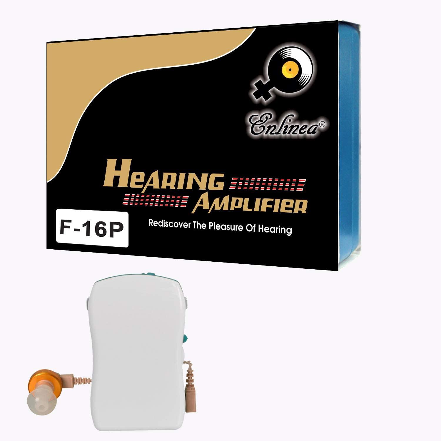 Enlinea Enlinea Pocket Sound Enhancer Hearing Amplifier F-16P Moderate Hearing Loss (3 Month Seller Warranty). White