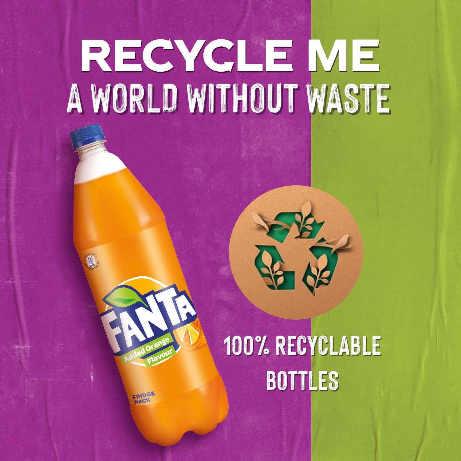Fanta FANTA Orange Flavored Cold Drink | Soft Drink with Added Orange Flavour | Delicious Orangey Flavor| Recyclable PET Bottle, 1.25 L
