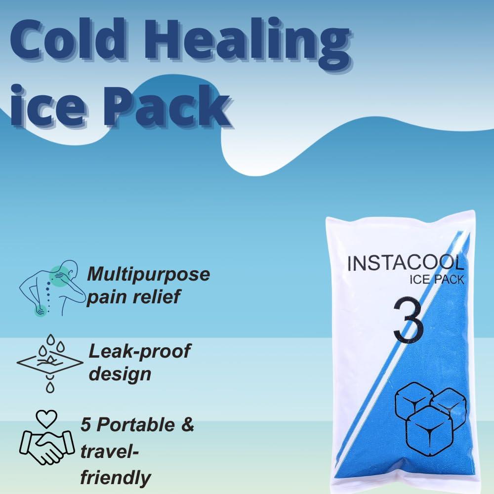 Instacool INSTACOOL Instant Cold Pack (4\" x 8\") Set of 2 Disposable Cold Therapy Ice Packs for Pain Relief, Swelling, Inflammation, Sprains, Strained Muscles, Toothache and for Athletes & Outdoor Activities