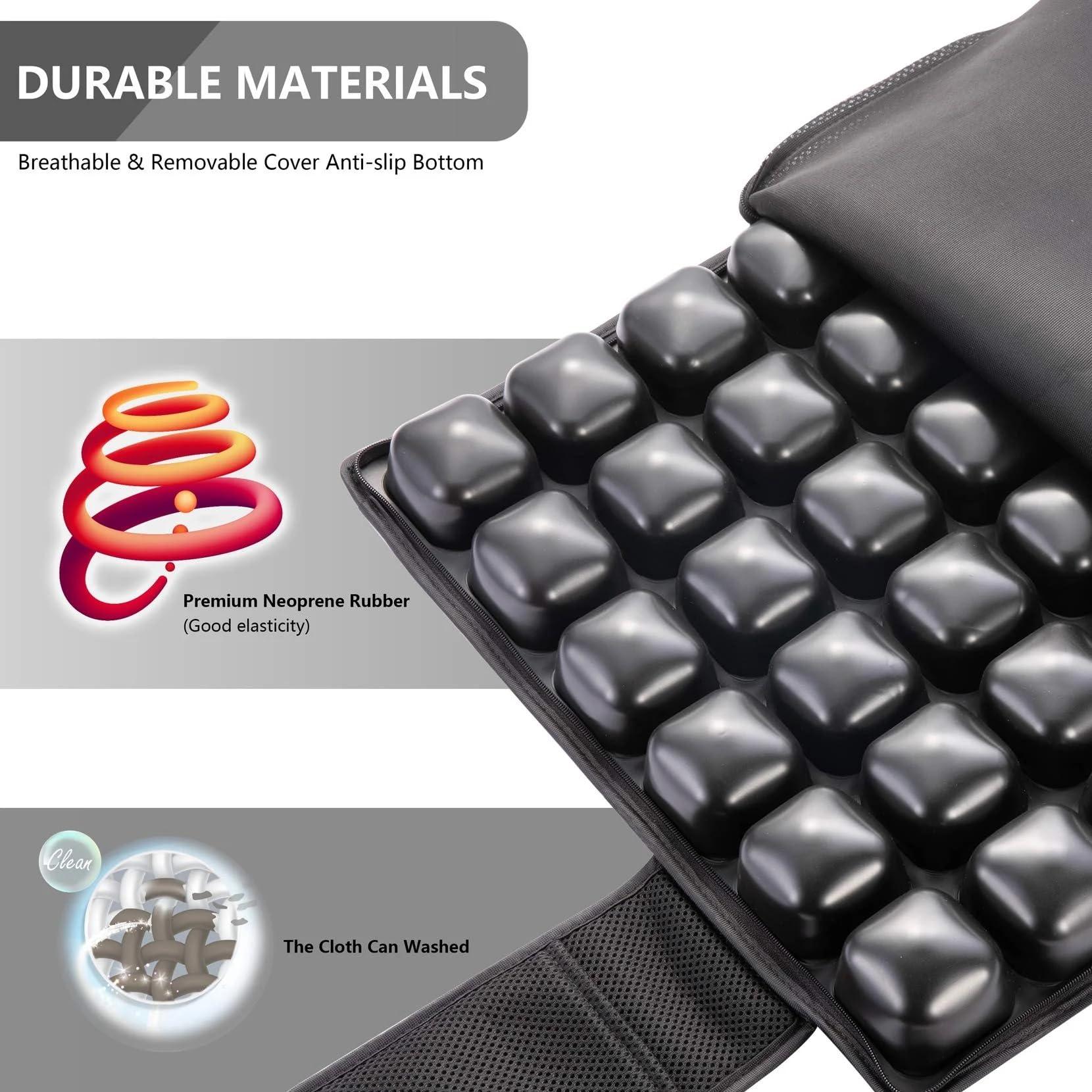 FEGO FEGO Float Car Seat Cushion (Inflatable) for Long Drive | Lower Back Pain Relief & Hip Support | Seat Cushion for Car | Upto 150 Kg (Black)