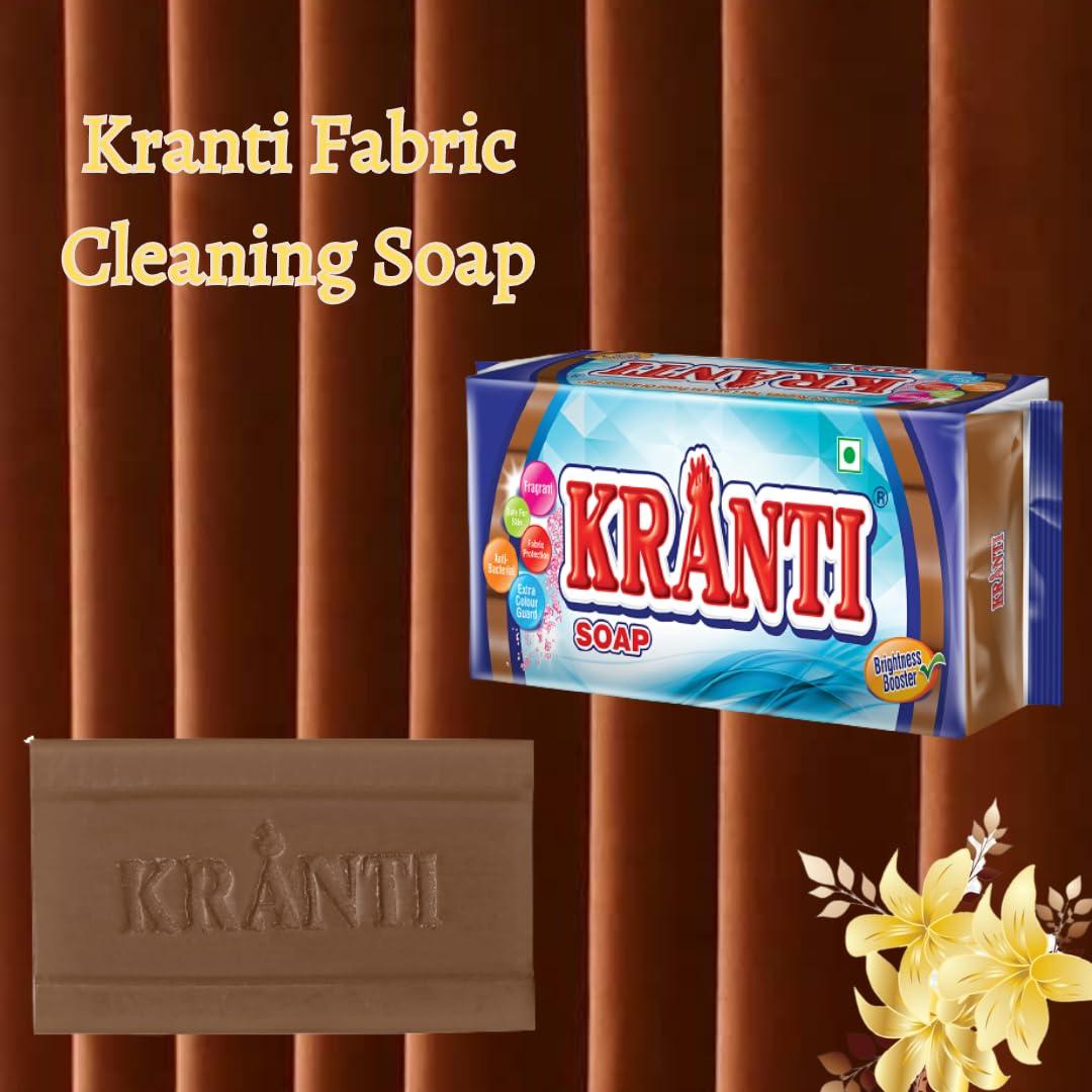 Kranti Kranti Brown Laundry Soap | Transparent Detergent Bar (Pack of 5 x 100g)