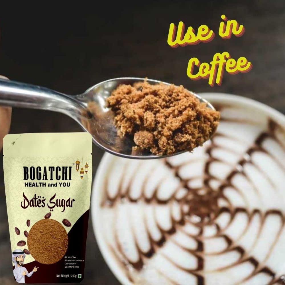 BOGATCHI BOGATCHI Sugar Free Natural Sweetner, Dry Dates Sugar, Dates sugar powder for kids, Arabian dates powder, Kharek powder, Dried Dates Powder, Natural dates Sugar for baking, Kharik Dates Powder-200g