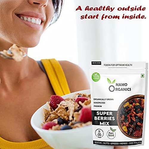 Namo Organics Namo Organics - Super Berry Mix - 1 kg - Dried Mixed Berries | 5+ Berry Dry Fruits like Cranberries, Blueberries, Strawberries, Goji Berries, Black current