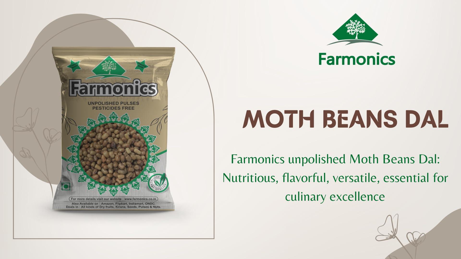 Farmonics Whole Moth Beans Dal 1kg | Unpolished Matki | Moth Whole | Mauth Bean | Turkish Gram