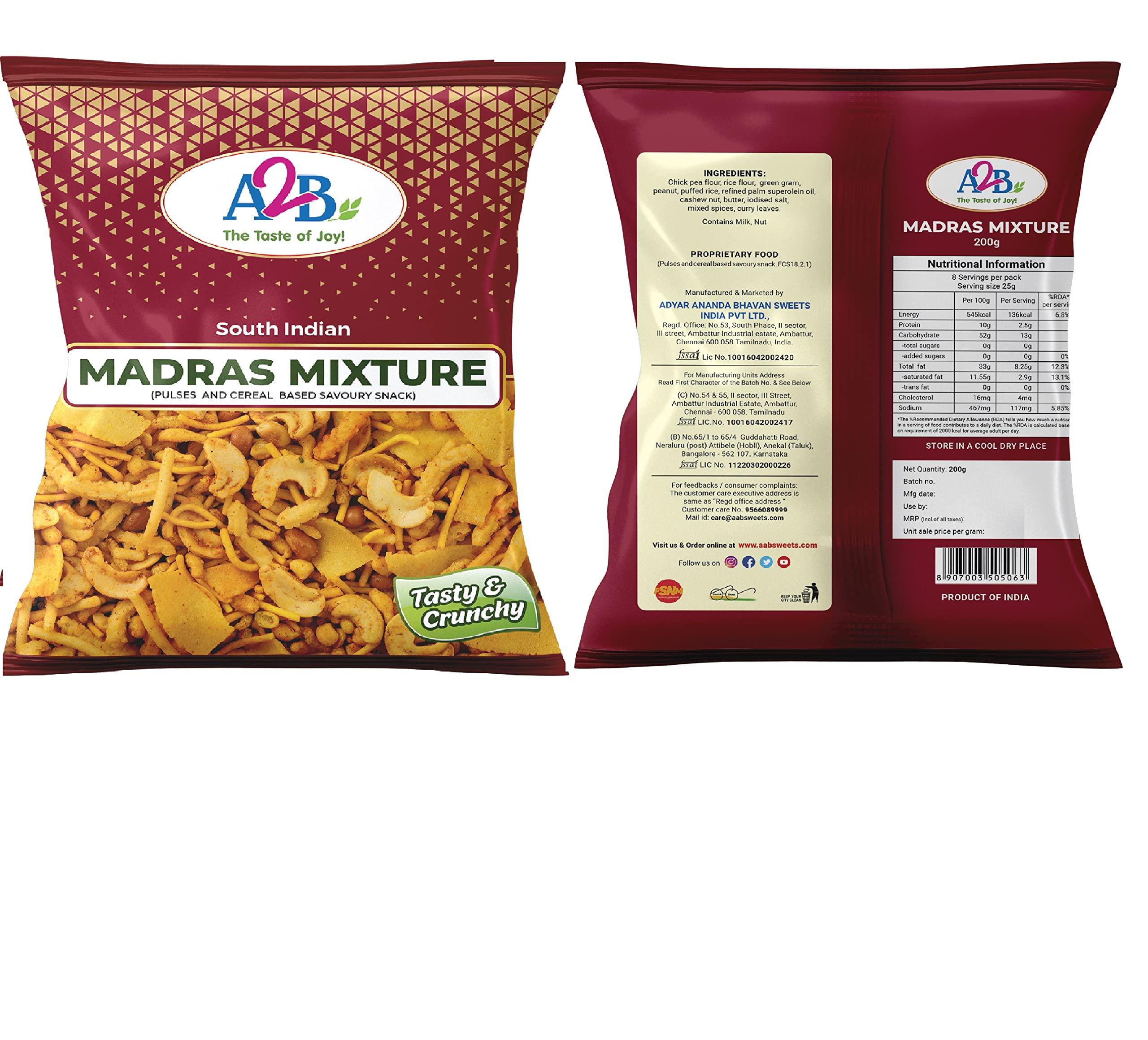 Adyar Anand Bhavan Sweets and Snacks Adyar Anand Bhavan Sweets and Snacks A2B Madras Mixture, 200 g