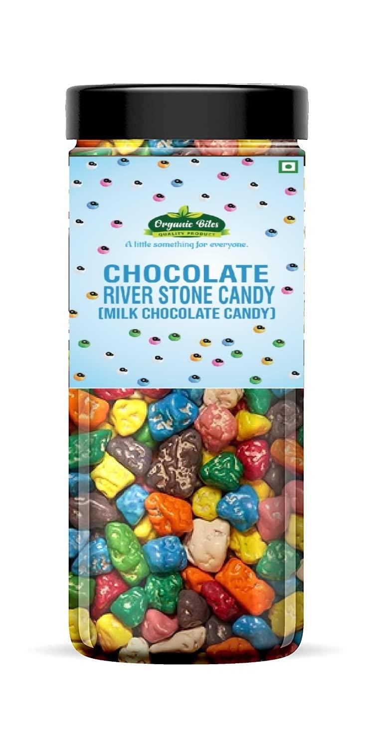 Organic Bites Organic Bites 100% Natural Stone Chocolate River Stone candy (Choco Rocks) Stone Candy -200 gm (Jar Pack)